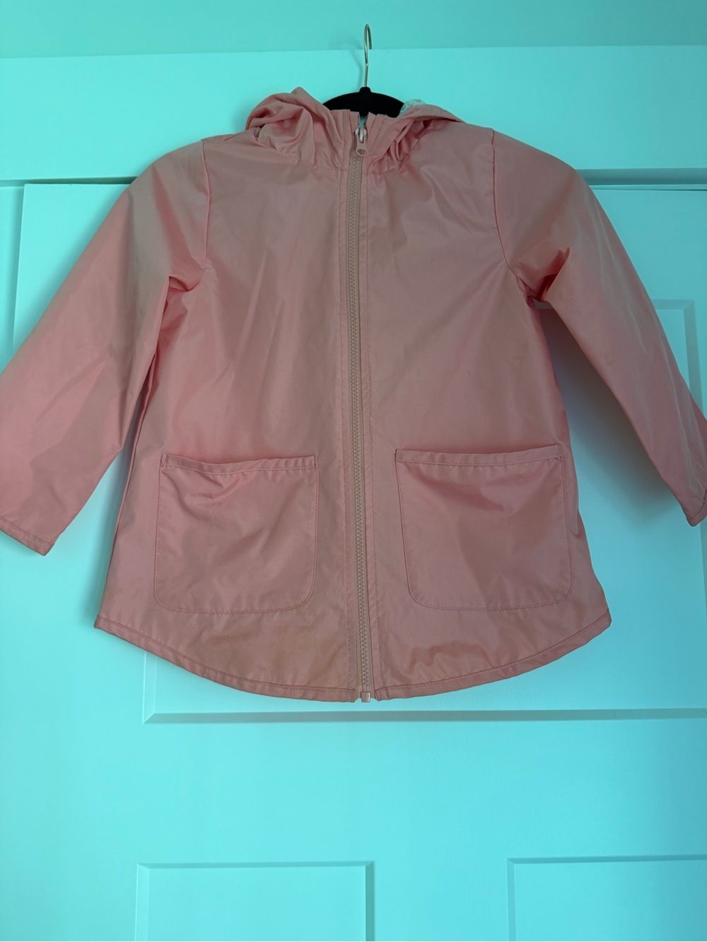 Kids' Hooded Raincoat in Soft Pink
